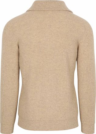 Profuomo Half Zip Pullover Wolle Sand