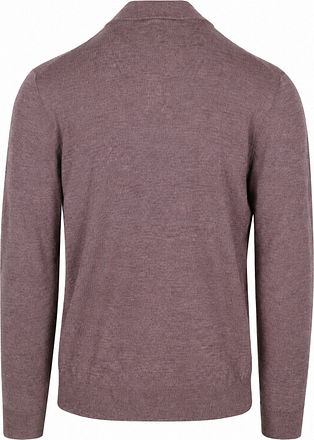 Profuomo Pull Half Zip Laine Mérinos Aubergine