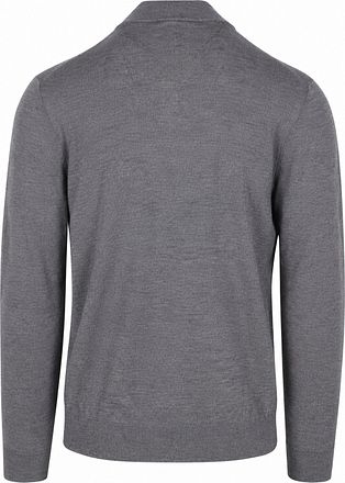 Profuomo Half Zip Pullover Merinowolle Grau