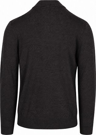 Profuomo Half Zip Pullover Merinowol Donkerbruin