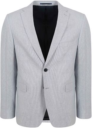 Suitable Linnedblazer Stribet Lyseblå