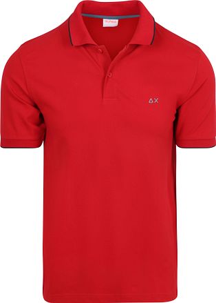 Sun68 Polo Shirt Small Stripe Collar Red