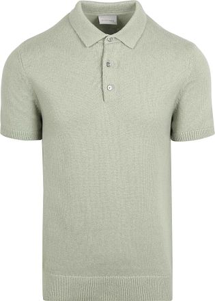 Suitable Heavy Knitted Polo Shirt Raw Light Green