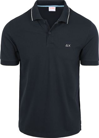 Sun68 Poloshirt Small Stripe Collar Navy