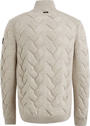 Vanguard Half Zip Tröja Struktur Ullmix Ecru