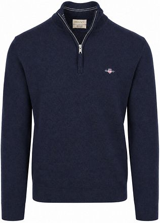 GANT Half Zip Tröja Lammull Navy