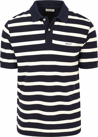 Gant Polo Shirt Stripe Navy White