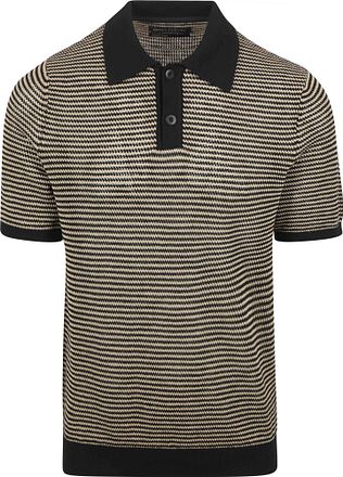 Marc O'Polo Poloskjorte Striper Svart Beige