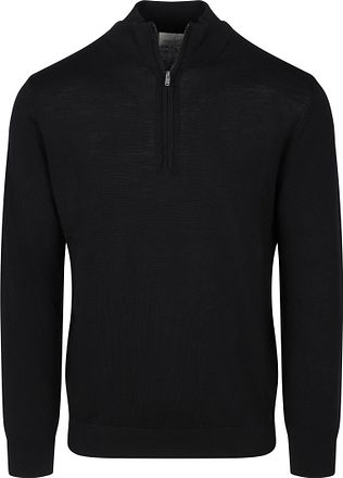 Profuomo Half Zip Tröja i Merinoull Svart