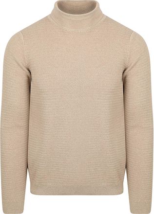 Suitable Turtleneck Pullover Structure Melange Sand