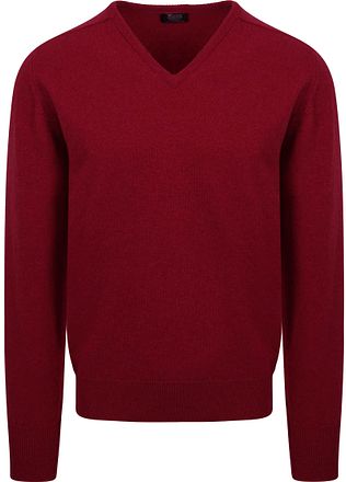 William Lockie Tröja Lammull V-ringad Bordeaux