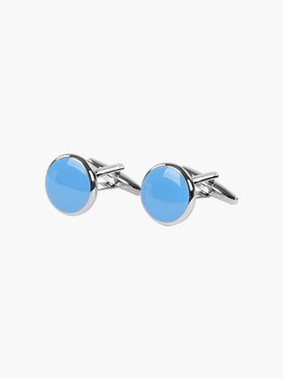 Gemello da polso rotondo blu NR92