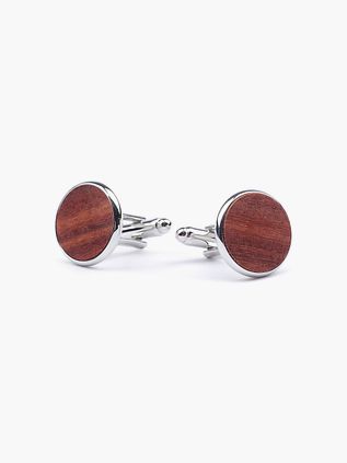 Gemelos Rose Wood en plata
