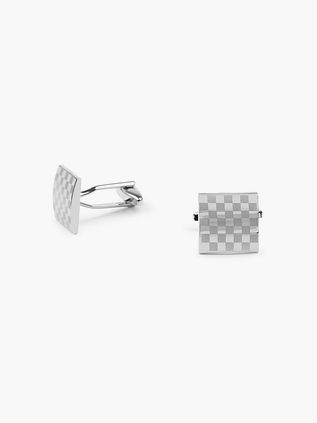 Cufflinks Square Checkered Silver