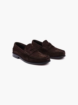 Suitable Penny Loafers Suede Braun