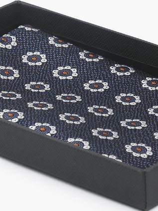 Suitable Silketørklæde Blomst Navy