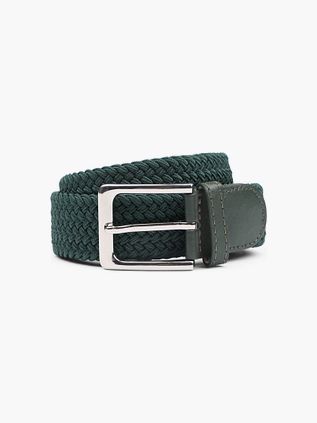 Suitable Ceinture tissée Vert Foncé