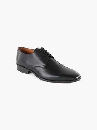 Skórzane męskie buty Derby Suitable w kolorze czarnym