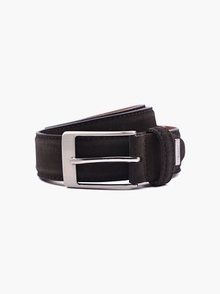 Profuomo Suede Belt Dark Brown