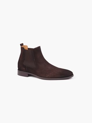 Suitable Chelsea Boot i Semsket Skinn, Mørkebrun