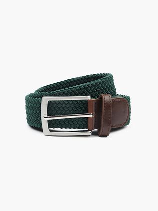 Suitable Ceinture tissée Vert Foncé