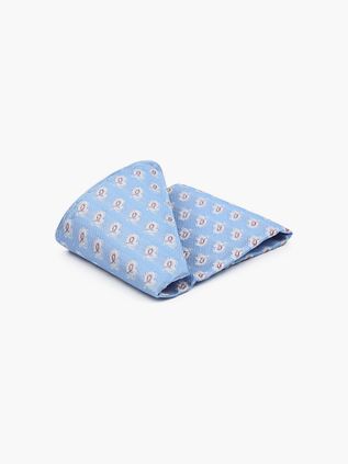 Suitable Silk Necktie Lightblue Print