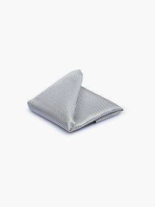 Suitable Silk Pocket Square Silver