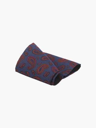 Suitable jedwabna poszetka Paisley granatowa