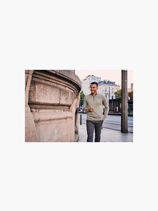 Suitable Merino Half Zip Sweater Bright Taupe