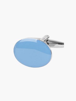 Boutons de Manchette Ovale Bleu Clair NR100