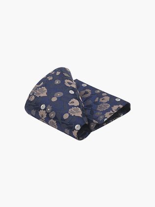 Geeignete Seidenkrawatte Blumen Navy