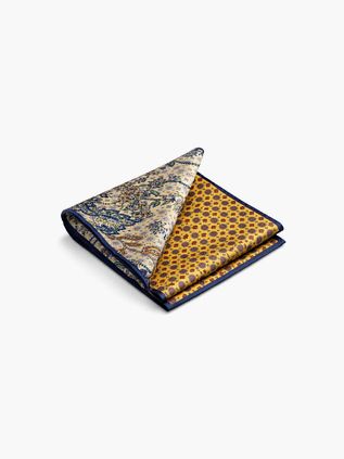 Suitable Pochet Reversible I Blomster Og Gult