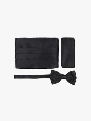 Suitable Set fascia da smoking, papillon e pochette nero