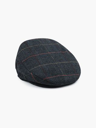 Kaszkiet Barbour Wilkin Flat Cap Herringbone ciemnozielony