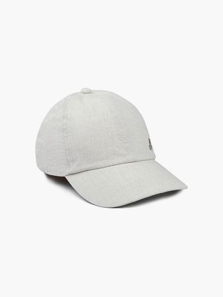 Czapka z daszkiem Marc O'Polo z mieszanki lnu w kolorze greige