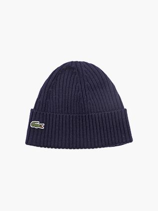 Granatowa dzianinowa czapka Lacoste