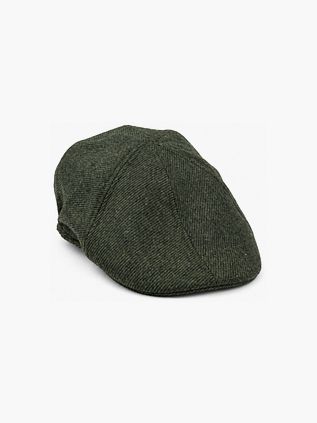 Suitable Flat Cap Wool Twill Dunkelgrün