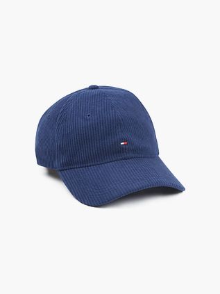 Sztruksowa czapka z daszkiem Tommy Hilfiger w kolorze granatowym