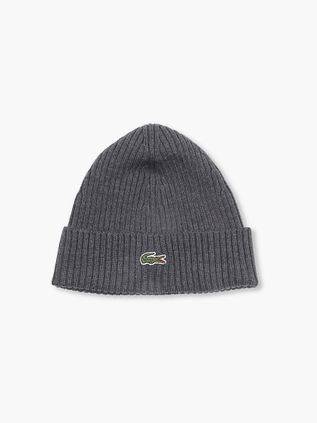 Lacoste Bonnet Maille Laine Anthracite