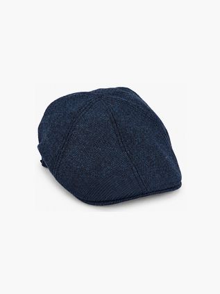 Suitable Flat Cap Wool Twill Navy