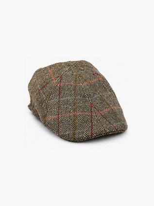 Suitable Flat Cap Wool Check Grün
