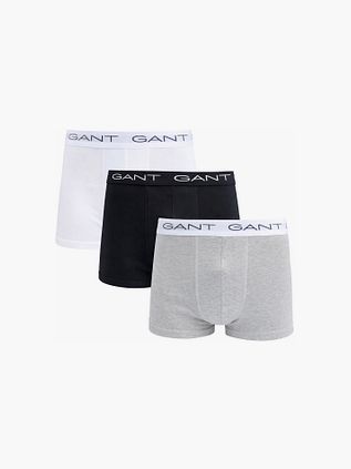 GANT Boxershorts Trunk 3-Pack Svart Grå Vit