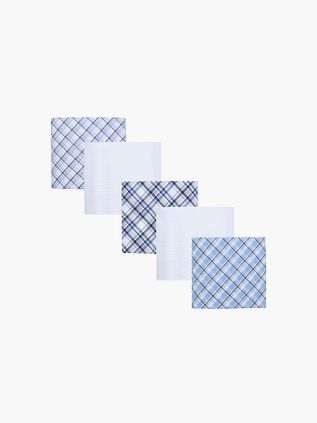 Suitable Mouchoirs Lot de 5 Bleu A Carreaux