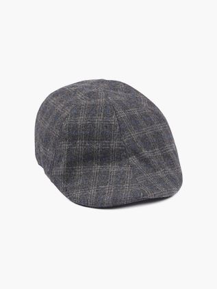 Suitable Peaky Cap Gewebt Karo Grau