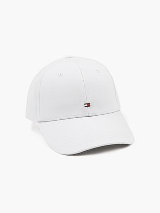 Tommy Hilfiger Biała czapka z diagonalu (twill)