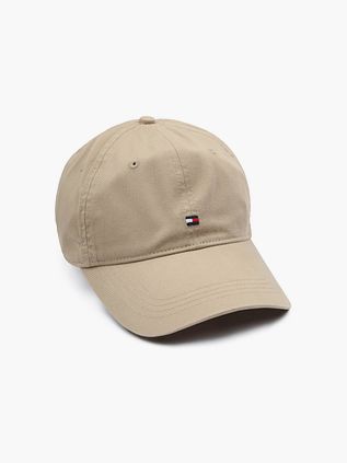 Czapka z daszkiem Tommy Hilfiger z logo w kolorze beżowym