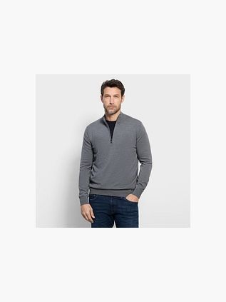 Olymp Half Zip Sweater Wool Grey