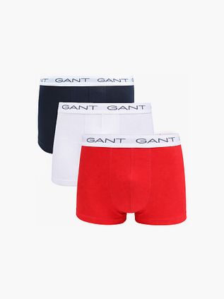 Gant Boxershorts Trunk 3-Pack Navy Wit Rood