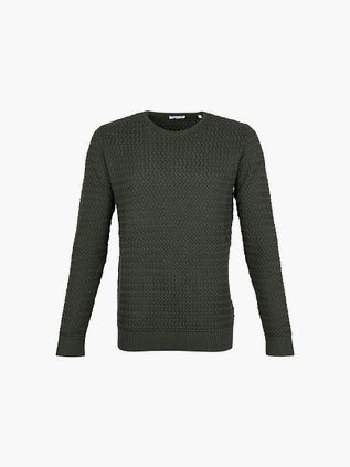 KnowledgeCotton Apparel Field Trui Donkergroen