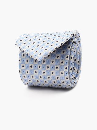 Suitable Tie Silk Blocks Blue